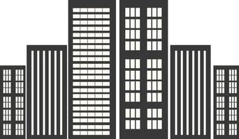 City Skyline Silhouette with Simple Building Design. vector