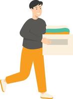 Man Volunteers Character with Cartoon Design. vector