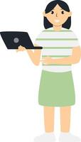 People Character with Technology Advance. Isolated on White Background. vector