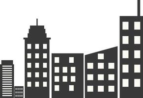 City Skyline Silhouette with Simple Building Design. Flat Illustration vector