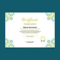 Colorful certificate design template vector