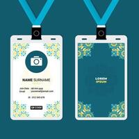 Elegant ID badge design with QR code vector