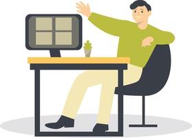 People Programmer Character, Isolated on White Background vector