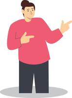 Person Pointing Illustration in Cartoon Design. vector