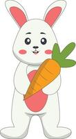 Cute Cartoon Rabbit Character. Isolated on White Background. vector