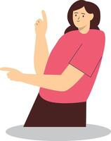 PrintPerson Pointing Illustration in Cartoon Design, Isolated on White Background vector