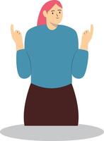 Person Pointing Illustration in Flat Design. Isolated on White Background vector