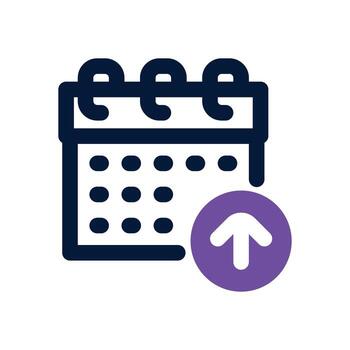 upload schedule dual tone icon. Sleek and modern icon for websites and mobile apps. vector