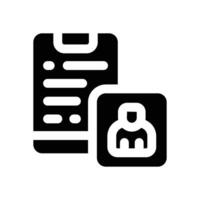 online resume glyph icon. Strong and solid icon for websites, mobile interfaces, presentations, and visual branding. High quality and easy to edit. vector