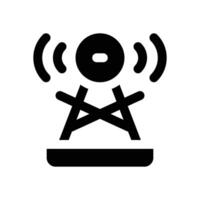 broadcast glyph icon. Strong and solid icon for websites and mobile apps. vector