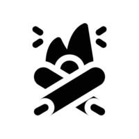 bonfire glyph icon. Strong and solid icon for websites and mobile apps. vector