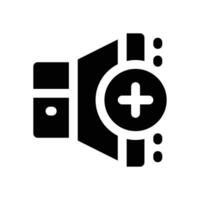 volume up glyph icon. Strong and solid icon for websites and mobile apps. vector