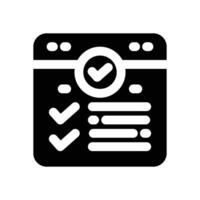 update list glyph icon. Strong and solid icon for websites, mobile interfaces, presentations, and visual branding. High quality and easy to edit. vector