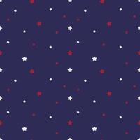 Fun colorful red and white star on blue background seamless pattern creative minimalist style art background for children or trendy design simple celebrate vector