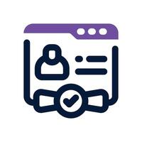 qualification dual tone icon. Sleek and modern icon for websites and mobile apps. vector