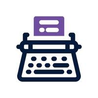 typerwriter dual tone icon. Sleek and modern icon for websites and mobile apps. vector