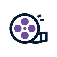 movie roll dual tone icon. Sleek and modern icon for websites and mobile apps. vector