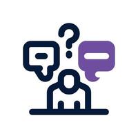 opinion dual tone icon. Sleek and modern icon for websites and mobile apps. vector