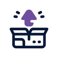 unboxing duotone icon. Sleek and modern icon for websites, mobile apps, marketing materials, and corporate design. Fully scalable and ready to use. vector
