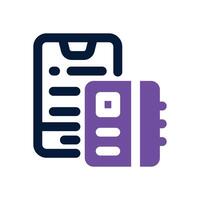 travel diary app dual tone icon. Sleek and modern icon for websites and mobile apps. vector