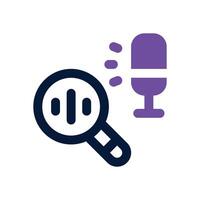 podcast search dual tone icon. Sleek and modern icon for websites and mobile apps. vector