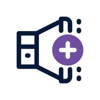 volume up dual tone icon. Sleek and modern icon for websites and mobile apps. vector