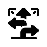direction glyph icon. Strong and solid icon for websites and mobile apps. vector