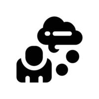 thought glyph icon. Strong and solid icon for websites and mobile apps. vector