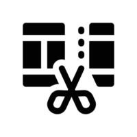 cutting glyph icon. Strong and solid icon for websites and mobile apps. vector