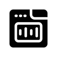 audio wave glyph icon. Strong and solid icon for websites and mobile apps. vector
