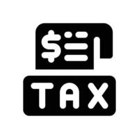 tax report glyph icon. Strong and solid icon for websites and mobile apps. vector