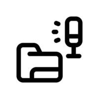 podcast folder line icon. Clean and minimalist icon for websites and mobile apps. vector