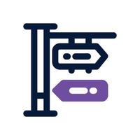 sign post dual tone icon. Sleek and modern icon for websites and mobile apps. vector
