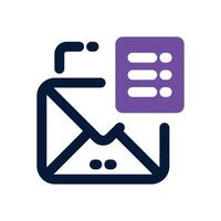 mailing list dual tone icon. Sleek and modern icon for websites and mobile apps. vector