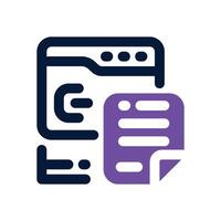 description dual tone icon. Sleek and modern icon for websites and mobile apps. vector