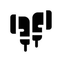earbud glyph icon. Strong and solid icon for websites and mobile apps. vector