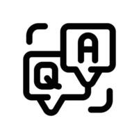 q and a line icon. Clean and minimalist icon for websites, mobile apps, presentations, and logos. Fully scalable and customizable for any project. vector