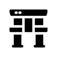torii gate glyph icon. Strong and solid icon for websites and mobile apps. vector