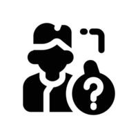 thinking glyph icon. Strong and solid icon for websites and mobile apps. vector