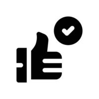 recommend glyph icon. Strong and solid icon for websites and mobile apps. vector