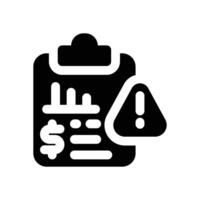 risk evaluation glyph icon. Strong and solid icon for websites and mobile apps. vector