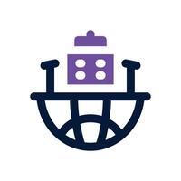 headquarter dual tone icon. Sleek and modern icon for websites and mobile apps. vector