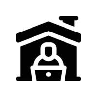 work from home glyph icon. Strong and solid icon for websites and mobile apps. vector