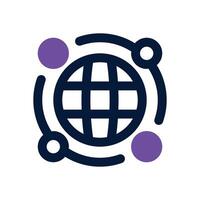 global dual tone icon. Sleek and modern icon for websites and mobile apps. vector