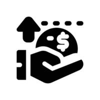 financial income glyph icon. Strong and solid icon for websites and mobile apps. vector