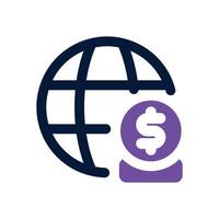 global economy dual tone icon. Sleek and modern icon for websites and mobile apps. vector