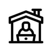 work from home line icon. Clean and minimalist icon for websites, mobile apps, presentations, and logos. Fully scalable and customizable for any project. vector