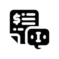 financial information glyph icon. Strong and solid icon for websites, mobile interfaces, presentations, and visual branding. High quality and easy to edit. vector