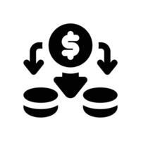 depreciation glyph icon. Strong and solid icon for websites, mobile interfaces, presentations, and visual branding. High quality and easy to edit. vector