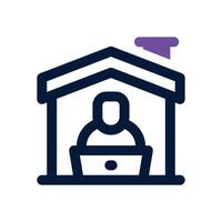 work from home dual tone icon. Sleek and modern icon for websites and mobile apps. vector